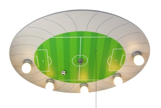 Niermann Fußballstadion LED Deckenleuchte 5fach E14 Grün, Silber Made in Germany