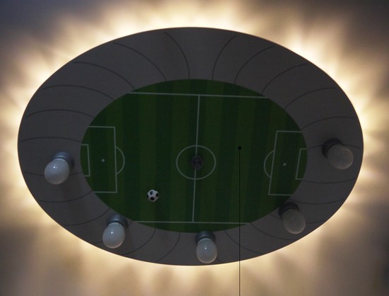 Niermann Fußballstadion LED Deckenleuchte 5fach E14 Grün, Silber Made in Germany