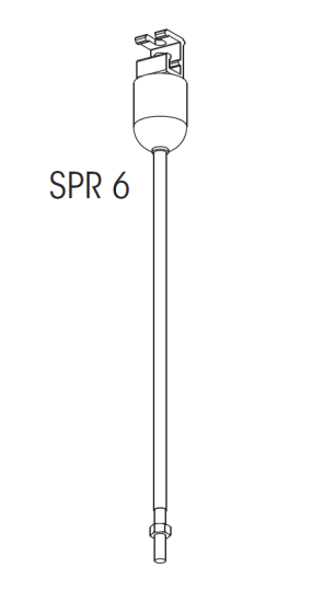Nordic Global Trac Abhängestab Gewindestange + Baldachin + Deckenbefestigung SPR6-3/1M weiss