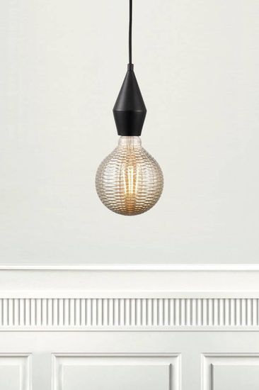 Nordlux Avra Bambus-Muster LED Lampe E27 2W 2200K extra-warmweiss Rauchglas 1427070