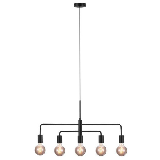 Nordlux Gloom Hängelampe 5-fach E27 Schwarz 2113053003, minimalistisches Design
