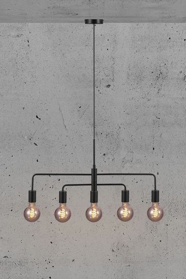 Nordlux Gloom Hängelampe 5-fach E27 Schwarz 2113053003, minimalistisches Design