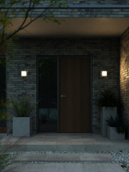 Nordlux Oliver Square LED Wandleuchte schwarz eckig IP54 2218251003