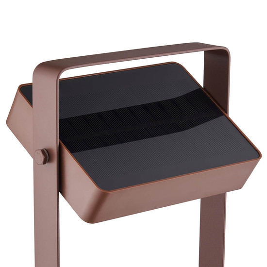 Nordlux LED Akkuleuchte Saulio Solar Braun dimmbar 200lm 3000K warmweiß 23,5cm IP44 Aluminium 2418035018