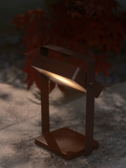 Nordlux LED Akkuleuchte Saulio Solar Braun dimmbar 200lm 3000K warmweiß 23,5cm IP44 Aluminium 2418035018
