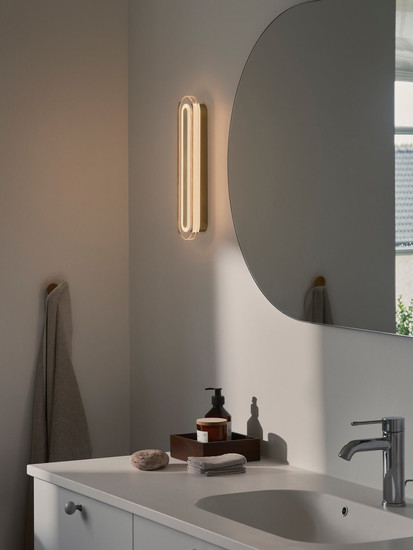 Nordlux LED Wandleuchte Cavara Messing dimmbar 550lm 3000/4000K CCT warm-, neutralweiß 90Ra 35cm IP44 Metall 2610201035