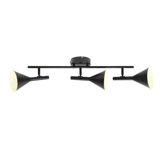 Nordlux Deckenleuchte Kelvis Schwarz 3-flammig 3xGU10 Spots dimmbar Metall 2612706003
