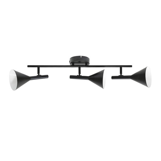 Nordlux Deckenleuchte Kelvis Schwarz 3-flammig 3xGU10 Spots dimmbar Metall 2612706003