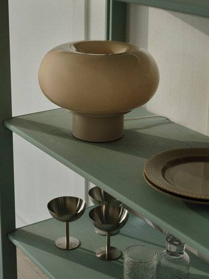 Nordlux Tischlampe Malti Beige E27 Ø27,5cm Glas 2612825009