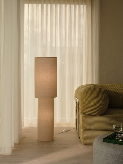 Nordlux Stehlampe Izara 110 Beige E27 Ø30cm Stoff 2612924009