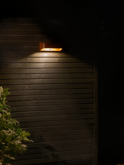 Nordlux LED Wandleuchte Marcellio Solar Braun Sensor 400lm 3000K warmweiß 22cm IP54 Aluminium 2618001018