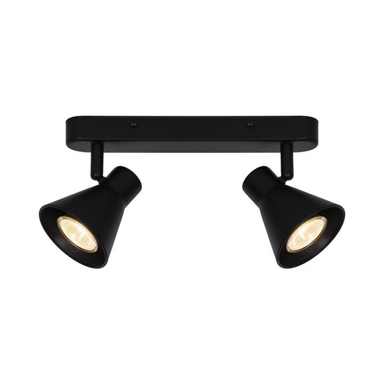 Nordlux Eik Spotlight 2-fach schwarz GU10 schwenkbar 45770103