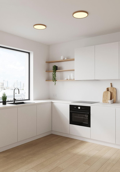 Nordlux 47276004 OJA 29 3- Step LED Deckenleuchte 18W Dimmbar Warmweiss Holzfolie