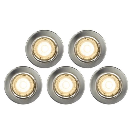 Nordlux Canis 2700 Einbauleuchte 5er-Set nickel GU10 schwenkbar 4,8W warmweiss 49750155