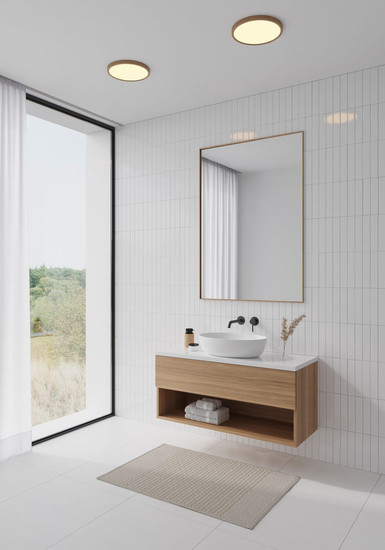 Nordlux 50046104 OJA 29 LED Deckenleuchte 17W Dimmbar Warmweiss Holzfolie IP54