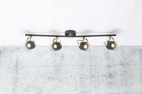 Nordlux Lotus Spot-Leuchte 4xE14 Schwarz/Messing 50130103