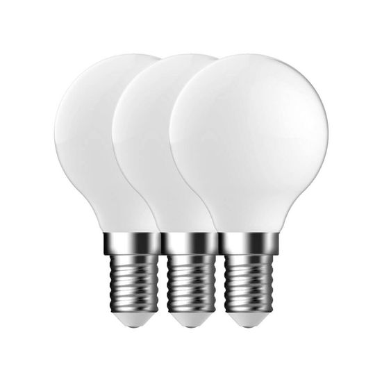 Nordlux 3er-Set Milchglas LED Lampe Filament E14 4W 2700K warmweiss Weiss 5182014523