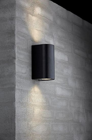 Nordlux ASBOL LED Wandleuchte Schwarz 2x5W 3000K warmweiss Außenleuchte