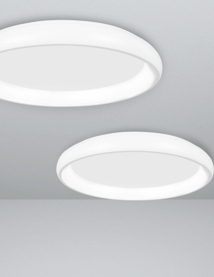 Nova Luce ALBI LED Deckenleuchte Weiß 32W Warmweiss 8,5x41cm dimmbar 8105605D