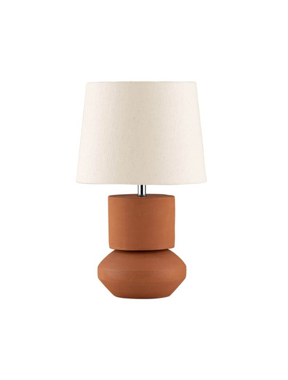 Nova Luce Tischleuchte Izumi E27 Terrakotta Keramik Textil Ø30,5cm 9001060