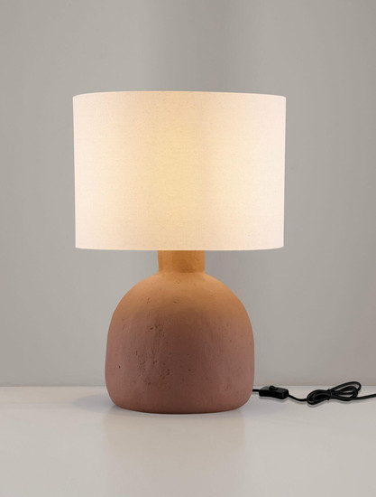 Nova Luce Tischleuchte Separe E27 Taupe Papiermaché Ø38cm 9001061
