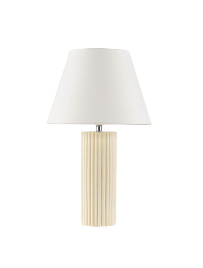 Nova Luce Tischleuchte Bacco E27 Beige Textil Stein Ø30cm 9001062