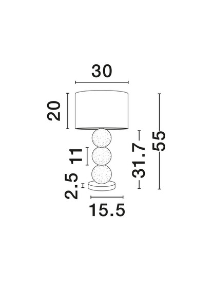 Nova Luce Tischleuchte Chamois E27 Weiß Papiermaché Ø30cm 9001066