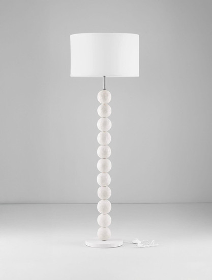Nova Luce Tischleuchte Chamois E27 Weiß Papiermaché Ø50cm 9001067
