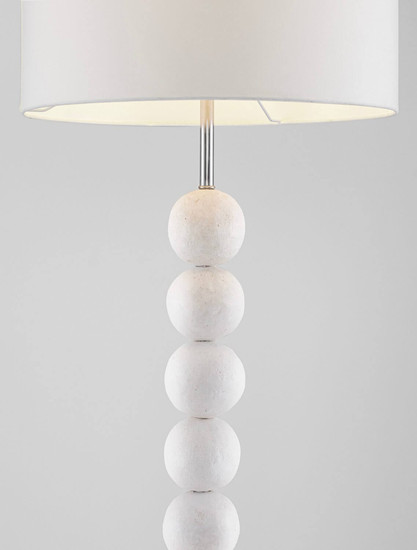 Nova Luce Tischleuchte Chamois E27 Weiß Papiermaché Ø50cm 9001067