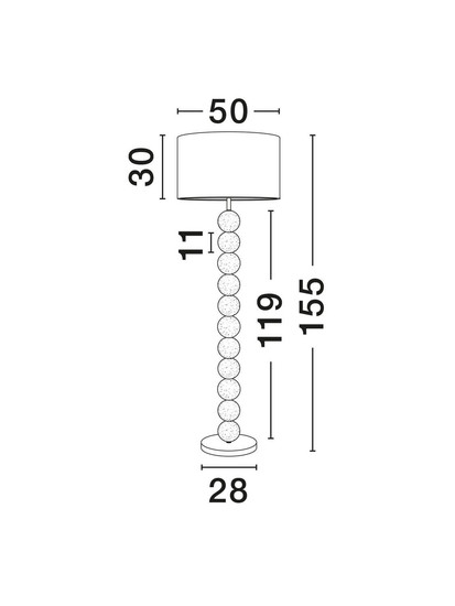 Nova Luce Tischleuchte Chamois E27 Weiß Papiermaché Ø50cm 9001067