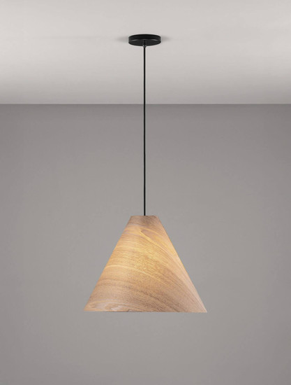 Nova Luce Pendelleuchte Elysian E27 Natur Schwarz Holz Ø45cm 9001071