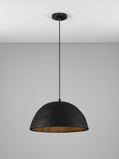 Nova Luce Pendelleuchte Talcum E27 Schwarz Papier Ø42cm 9001073