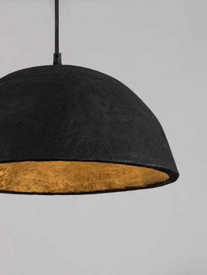 Nova Luce Pendelleuchte Talcum E27 Schwarz Papier Ø42cm 9001073
