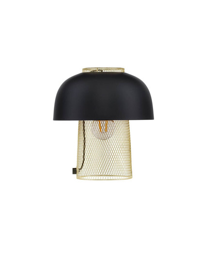 Nova Luce Tischleuchte Sqube E27 Schwarz Gold Metall Ø25cm 9001085