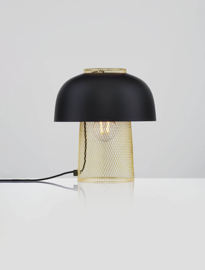 Nova Luce Tischleuchte Sqube E27 Schwarz Gold Metall Ø25cm 9001085