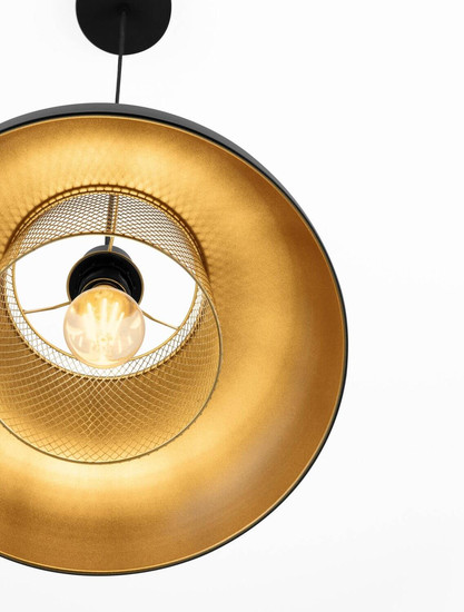 Nova Luce Pendelleuchte Sqube E27 Schwarz Gold Metall Ø35cm 9001086