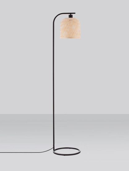 Nova Luce Stehleuchte Intra E27 Natur Schwarz Metall Bambus 160cm 9001090