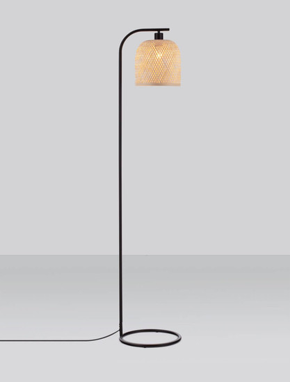 Nova Luce Stehleuchte Intra E27 Natur Schwarz Metall Bambus 160cm 9001090