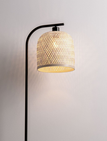 Nova Luce Stehleuchte Intra E27 Natur Schwarz Metall Bambus 160cm 9001090