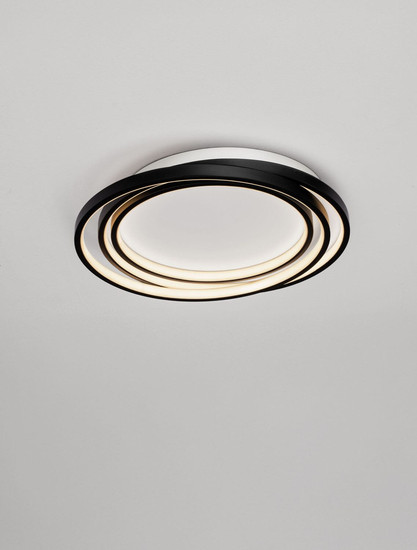 Nova Luce LED Deckenleuchte Arbor dimmbar 27W warmweiss 3000K Schwarz Metall Ø44cm 9001095