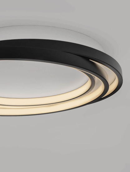 Nova Luce LED Deckenleuchte Arbor dimmbar 27W warmweiss 3000K Schwarz Metall Ø44cm 9001095