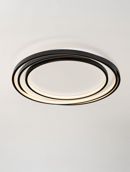 Nova Luce LED Deckenleuchte Arbor dimmbar 33W warmweiss 3000K Schwarz Metall Ø54cm 9001096