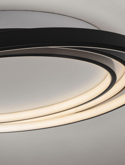 Nova Luce LED Deckenleuchte Arbor dimmbar 33W warmweiss 3000K Schwarz Metall Ø54cm 9001096