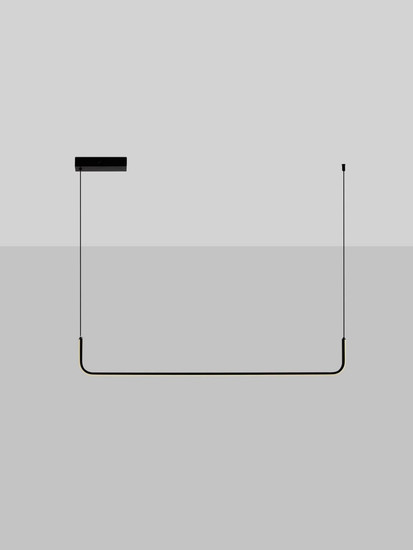 Nova Luce LED Pendelleuchte Strita 20W warmweiss 3200K Schwarz Stahl Aluminium 100x7cm 9001102
