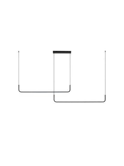 Nova Luce LED Pendelleuchte Strita 42W warmweiss 3200K Schwarz Stahl Aluminium 165x7cm 9001103