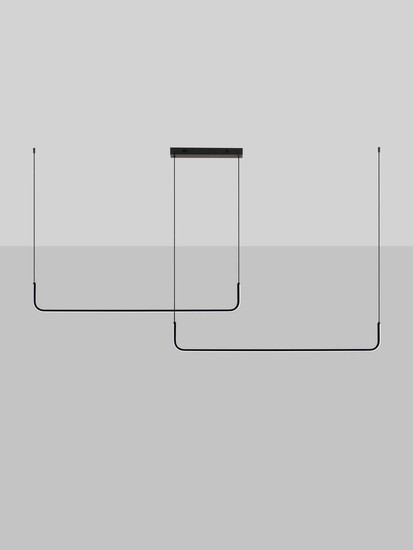 Nova Luce LED Pendelleuchte Strita 42W warmweiss 3200K Schwarz Stahl Aluminium 165x7cm 9001103