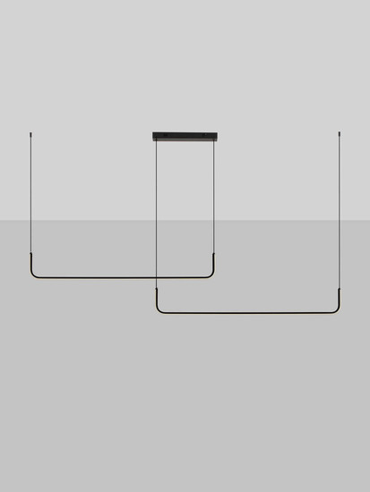 Nova Luce LED Pendelleuchte Strita 42W warmweiss 3200K Schwarz Stahl Aluminium 165x7cm 9001103