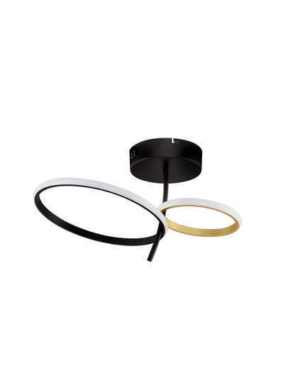 Nova Luce LED Deckenleuchte Imar dimmbar 30W warmweiss 3200K Schwarz Gold Stahl Aluminium 51x34cm 9001110