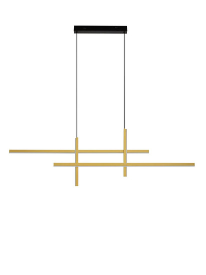 Nova Luce LED Pendelleuchte Antama dimmbar 43W warmweiss 3200K Schwarz Gold Stahl Aluminium 120x5cm 9001111