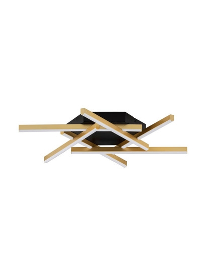 Nova Luce LED Deckenleuchte Antama dimmbar 43W warmweiss 3200K Schwarz Gold Stahl Aluminium 60x60cm 9001112